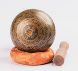 Antique Tibetan Handmade Spiritual Brass Singing Bowl Set