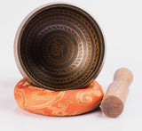 Antique Tibetan Handmade Spiritual Brass Singing Bowl Set