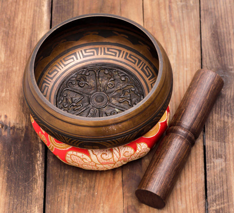 Buddhist Mantra Etched Antique Singing Bowl