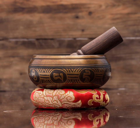 Buddhist Mantra Etched Antique Singing Bowl