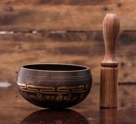 Eight Auspicious Symbols Carved Singing Bowl