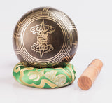 Tibetan Buddhist Spiritual Symbol Etched Brass Singing Bowl