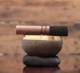 Hand Beaten Singing Bowl in Black Color Designed For Chakra Healing