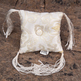 Tibetan Handmade Silk Square Cushion White