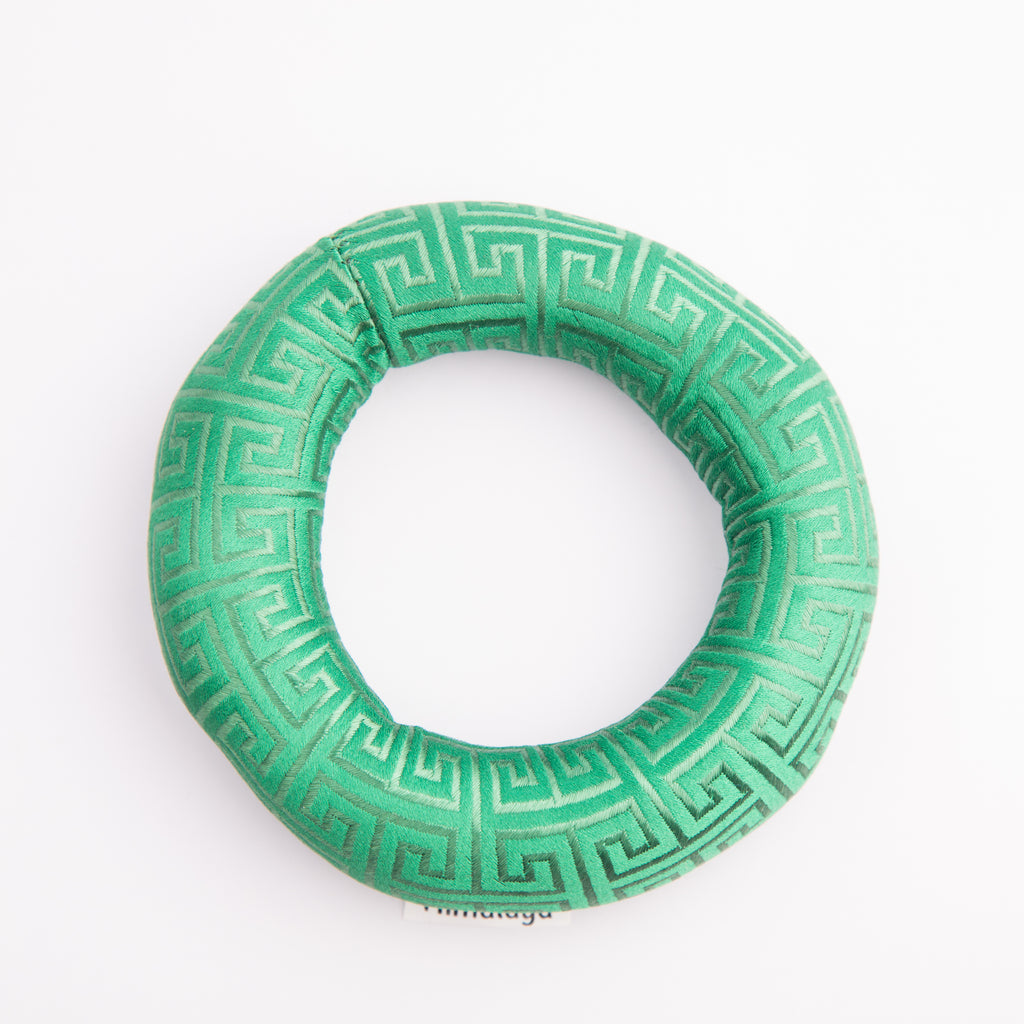 Tibetan Handmade Tibetan Fabric Singing Bowl Embroid Cushion Green