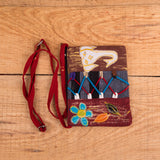 Multipurpose Double Zipper Floral and Elephant Design Side Bag
