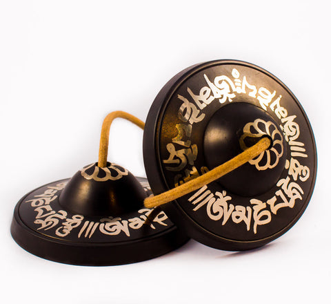 High Quality Special Mantra Etching Bronze tingsha cymbal
