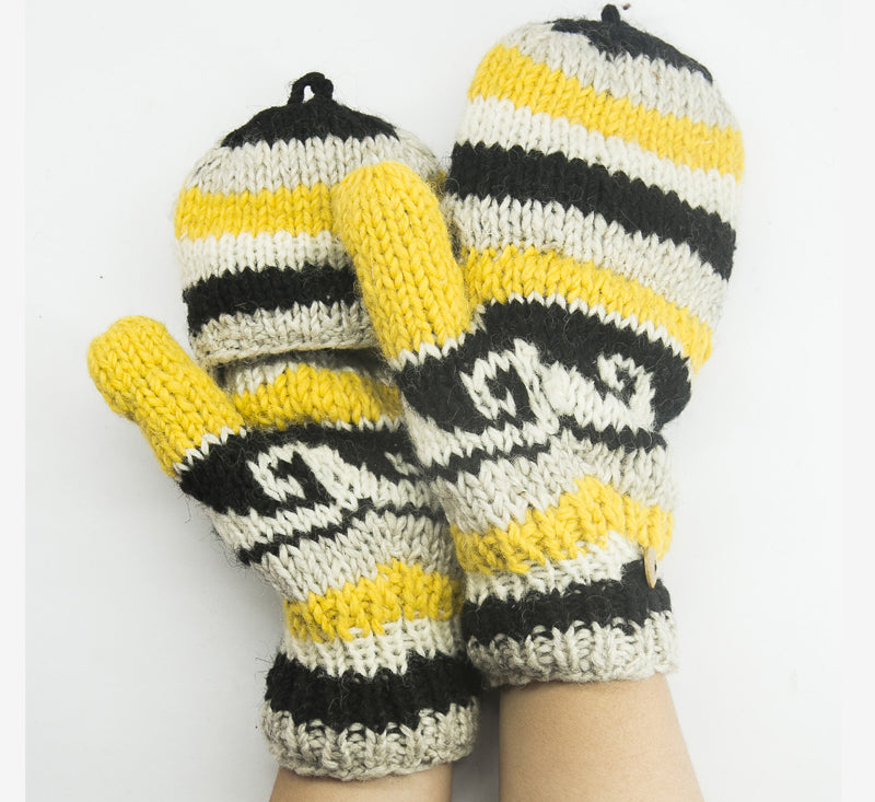Vibrant Multicolor Woolen Hand Gloves Handmade